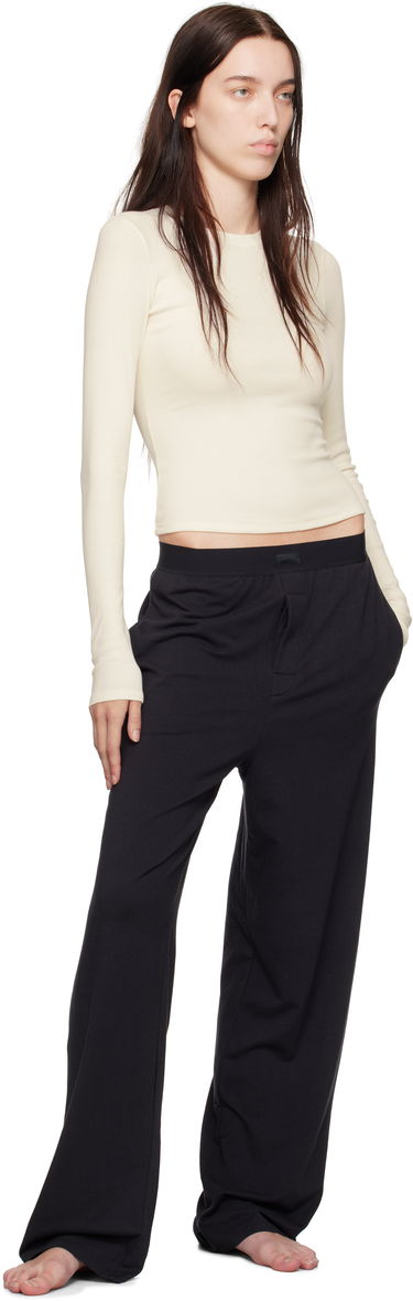 Sveter SKIMS SKIMS Cotton Rib Long Sleeve T-Shirt Biela | TP-LST-4689, 3