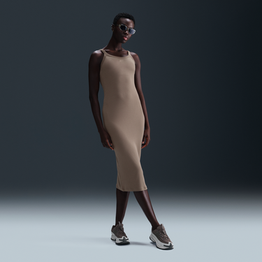 Šaty Nike NSW Knitted Ribbed Tank Dress Hnedá | HJ0710-233, 3