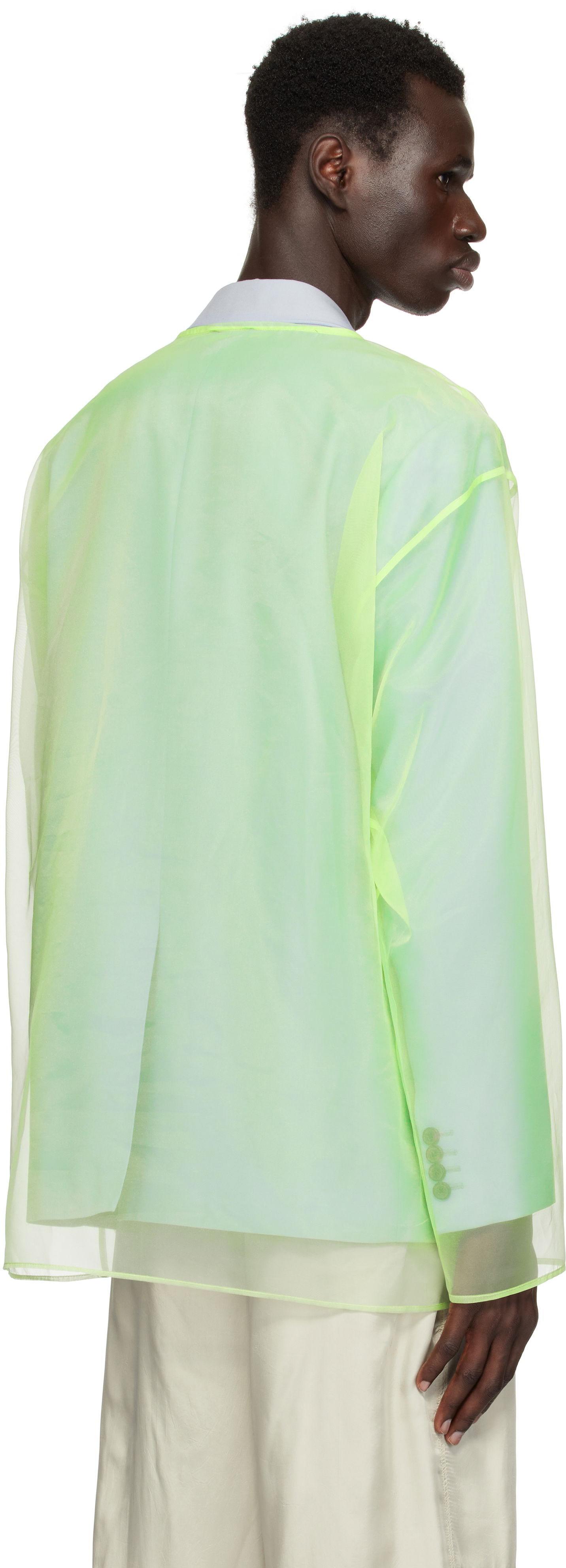 Dries Van Noten Sheer Crew Neck Overshirt