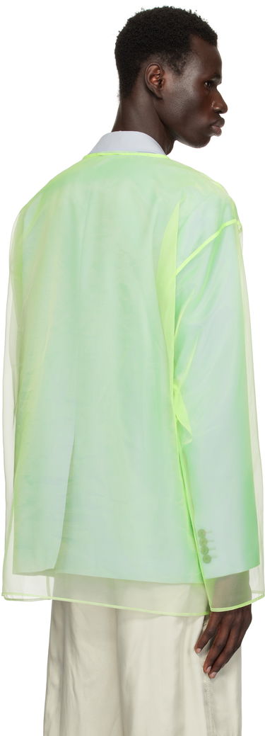 Bunda Dries Van Noten Dries Van Noten Sheer Crew Neck Overshirt Zelené | 251-020740-1501, 2