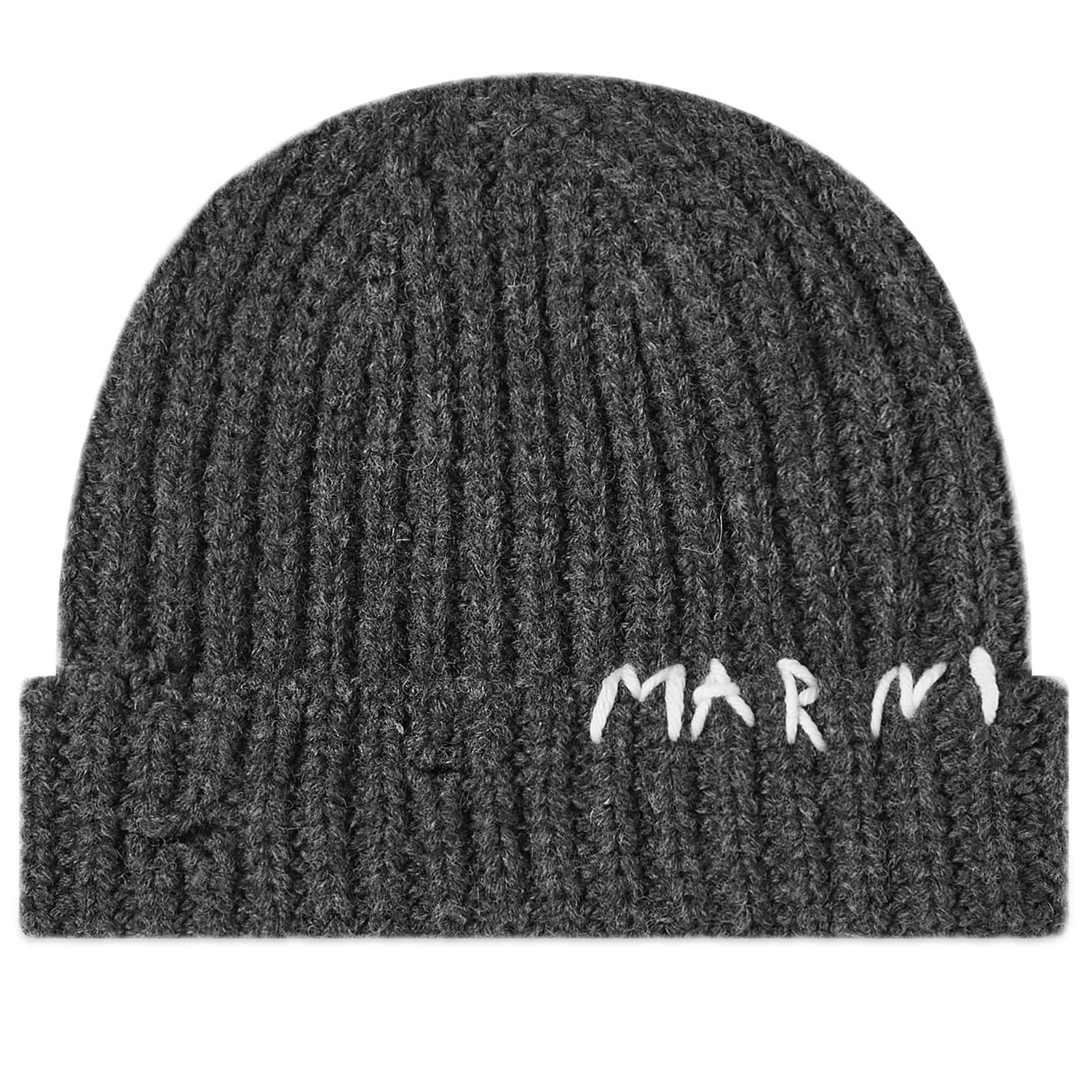 Kulicha Marni Stitched Logo Beanie Dark Grey Šedá | CLZC0111A0-UFW310-00N77, 0