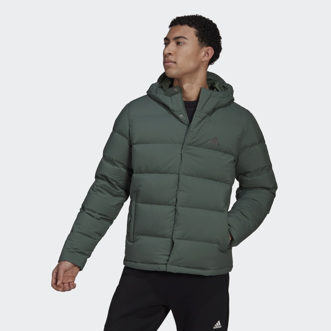 Bunda adidas Originals Helionic Hooded Down Jacket Zelené | HG8749, 0