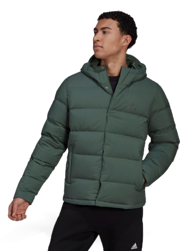 Bunda adidas Originals Helionic Hooded Down Jacket Zelené | HG8749