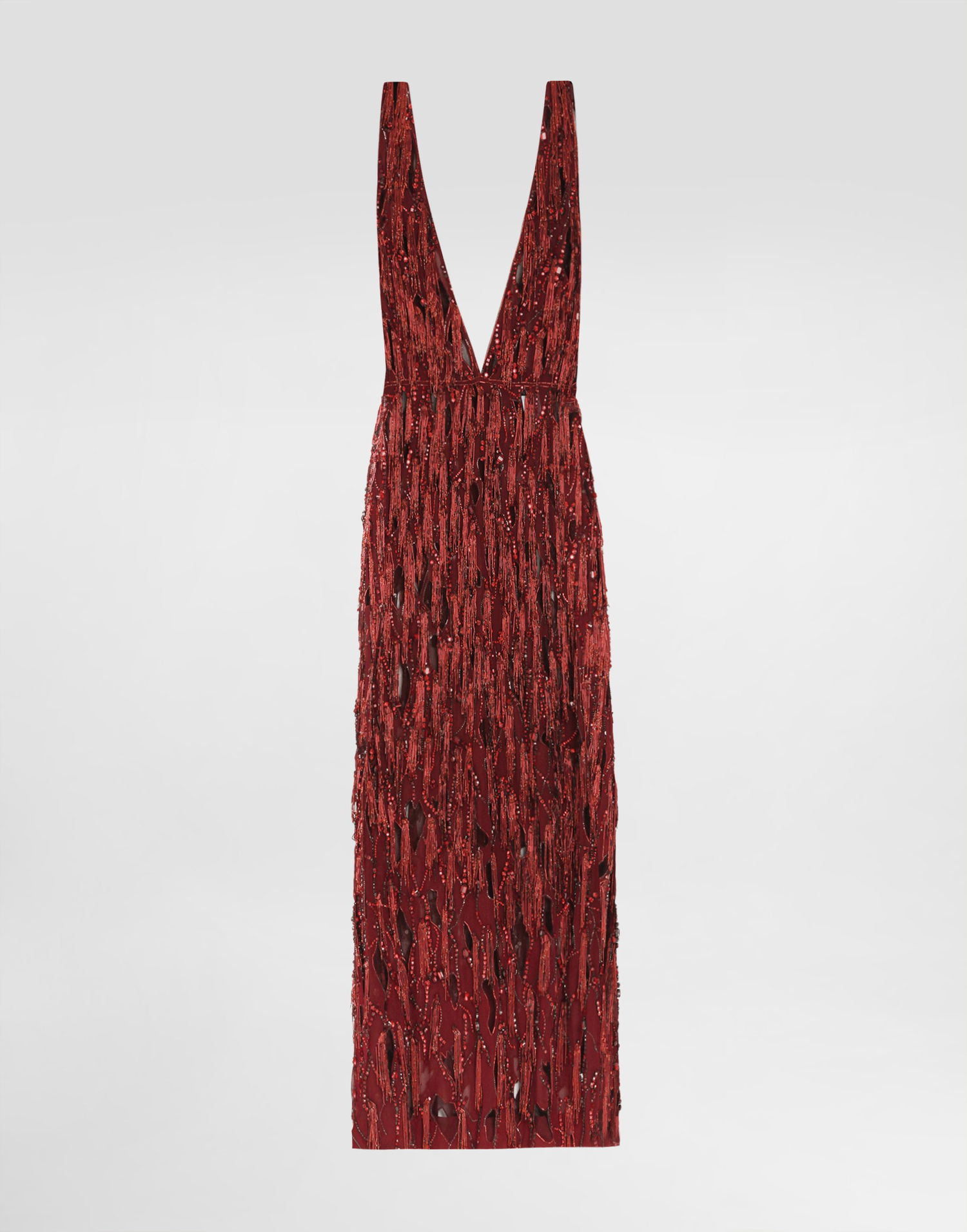 Šaty Dolce & Gabbana Dolce & Gabbana Embroidered Fringe Dress Červená | F60EGZGDDG1S8400, 0