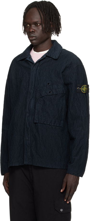 Košeľa Stone Island Wrinkled Corduroy Overshirt Navy | K2S15 1200020 S0229, 3