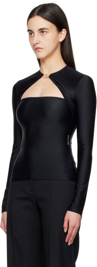 Body Marine Serre Marine Serre Draped Jersey Open Neck Bodysuit Čierna | WTO429A RJER0018, 3
