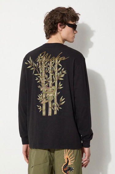 Tričko Maharishi Maharishi Dragon Bamboo Long Sleeve T-Shirt Čierna | 5080.BLACK, 2