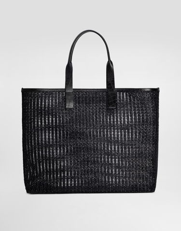 Tote bag Dolce & Gabbana Dolce & Gabbana Woven Mesh and Calfskin Shopper Čierna | BM2453A9O948B956, 3
