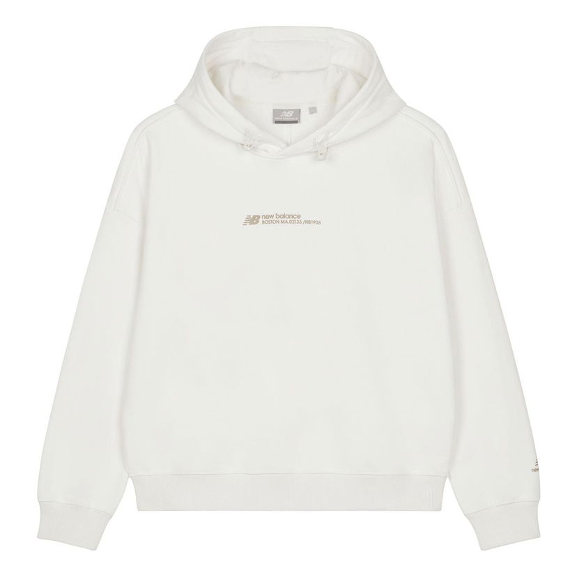 Mikina New Balance Lifestyle Casual Hoodie Biela | 5CD37302-IV