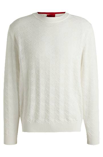 Sveter BOSS Argyle Sweater Biela | 50536694, 0