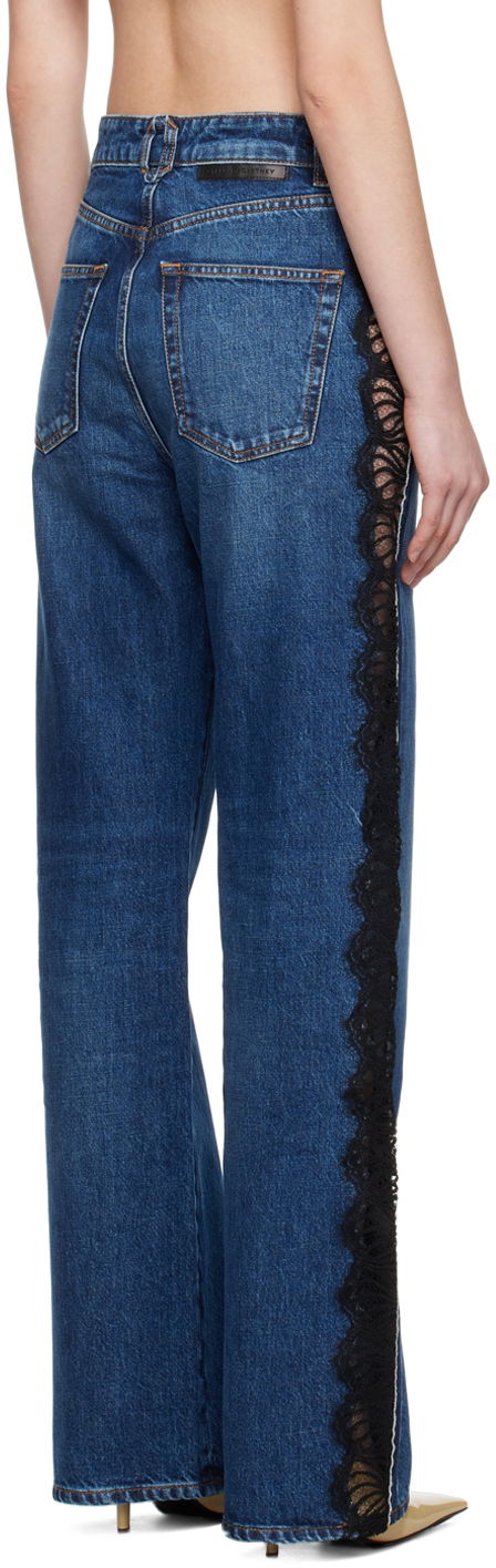 Stella McCartney Lace High-Rise Straight Leg Jeans