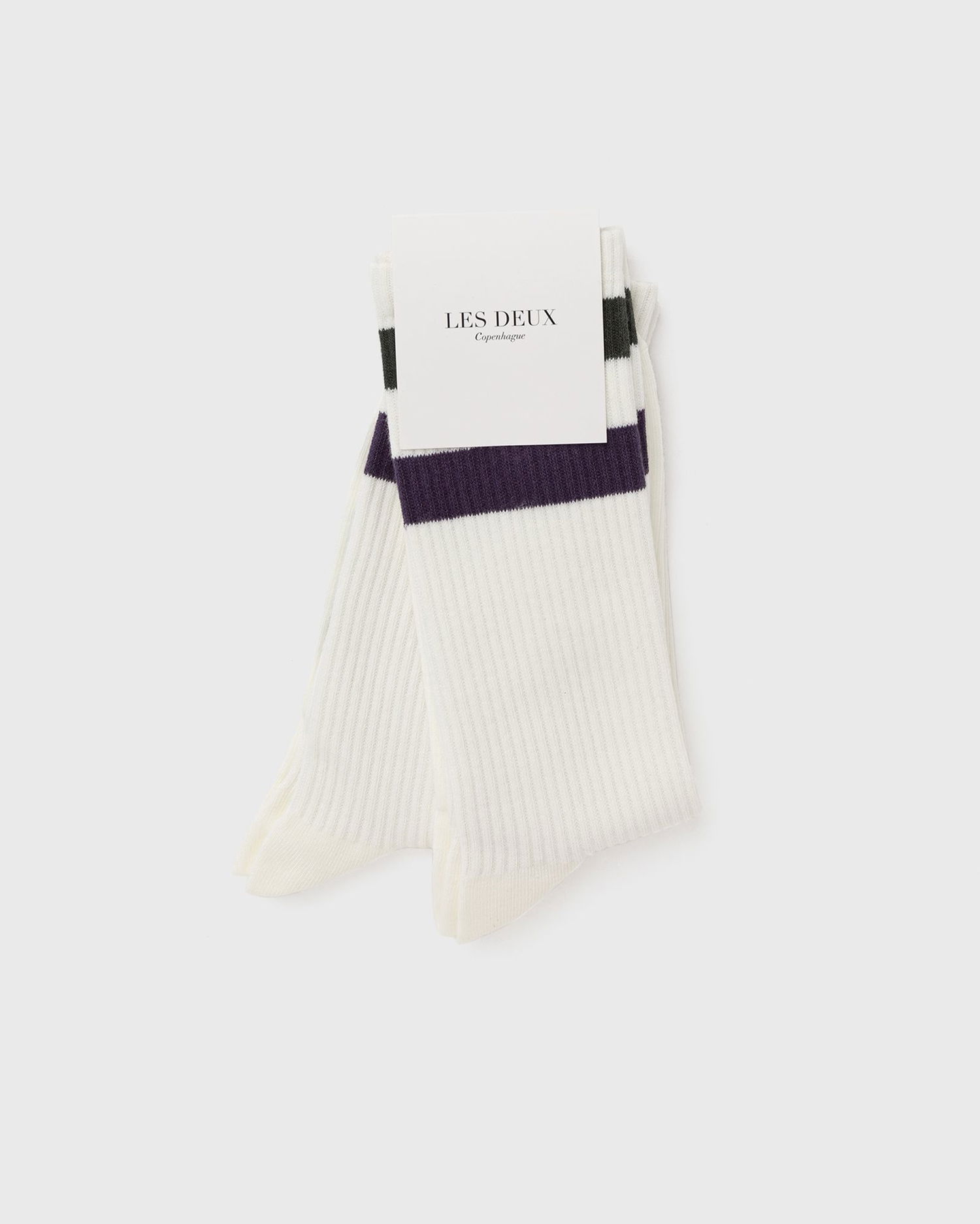 Ponožky Les Deux Ribbed Stripe Socks 2-Pack Biela | LDM950013-210528, 0