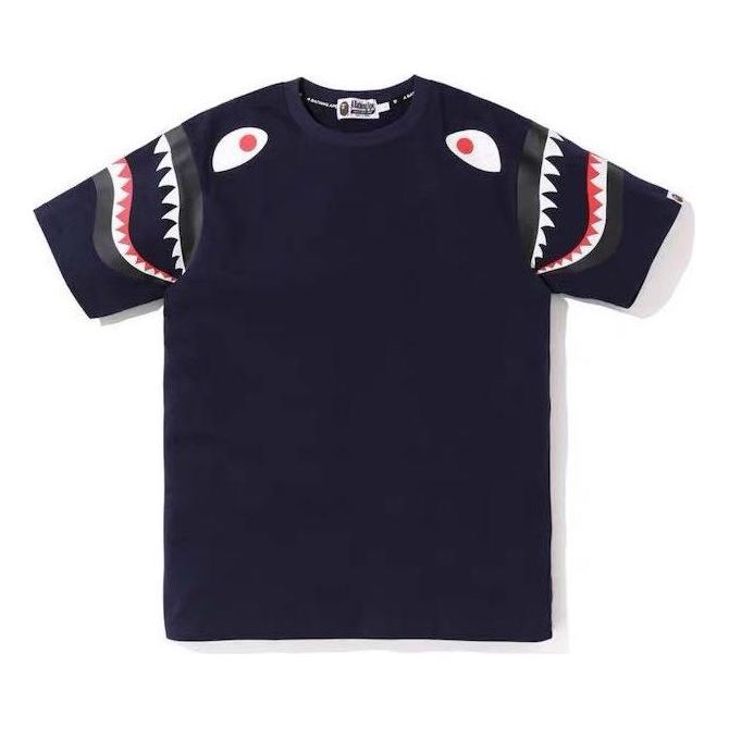 Tričko BAPE Bathing Ape Shark Print Short Sleeve T-Shirt Navy | 1F80-109-001