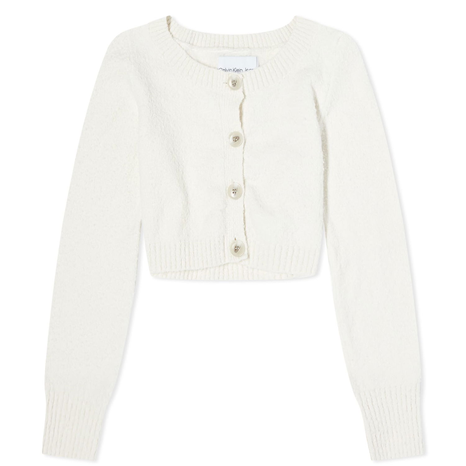 Sveter CALVIN KLEIN Super Cropped Boucle Cardigan Biela | J20J221966YBI, 0