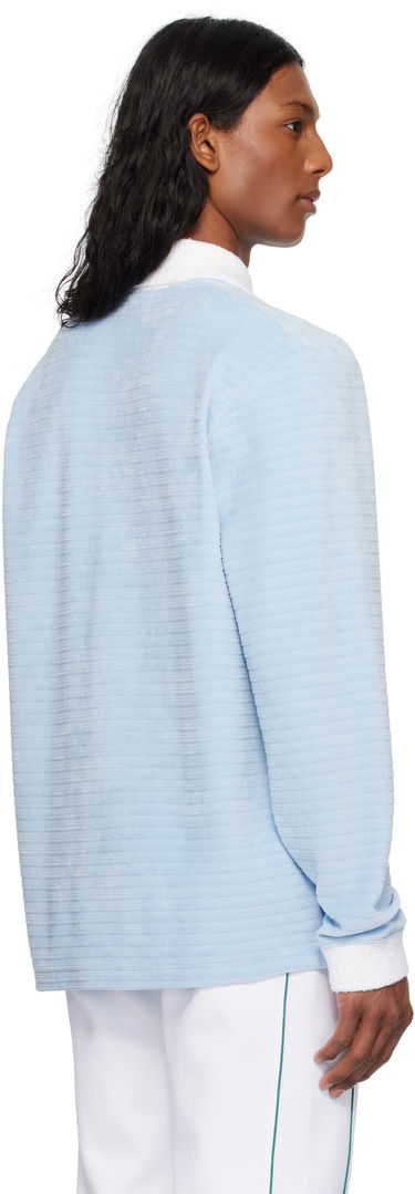 Polo tričko Casablanca Casablanca Velour Stripe Polo Modrá | MS25-JTP-339-01, 2