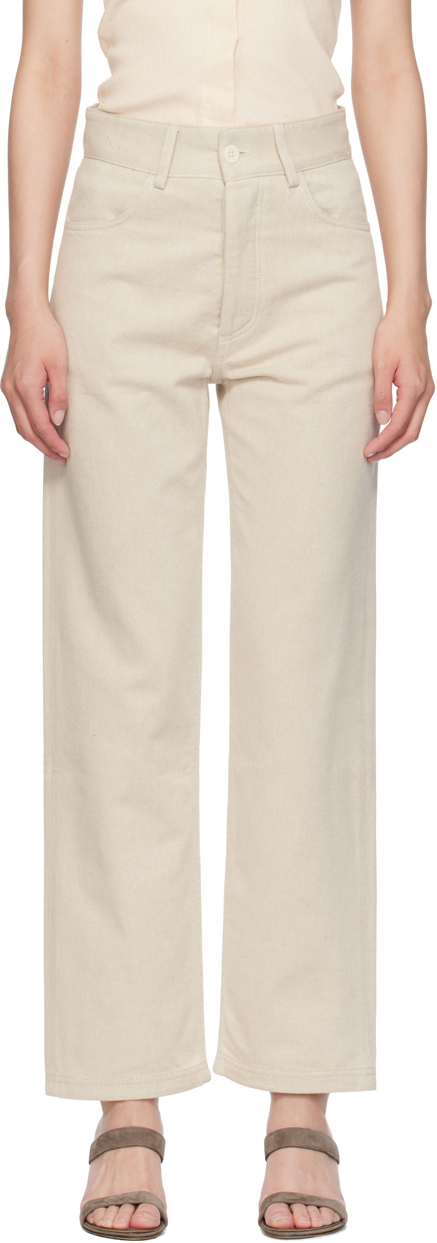 Džínsy Baserange Baserange Tajo Wide-Leg Jeans Béžová | TRTA-DE-SU25, 0