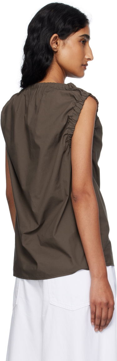 Tielko Baserange Baserange Mia Gathered Blouse Hnedá | TSMI-PO-AU25, 2