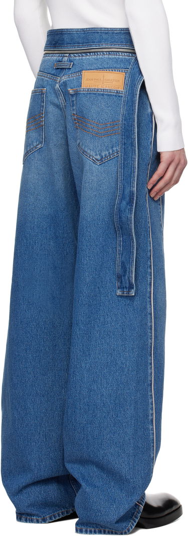 Džínsy Jean Paul Gaultier Jean Paul Gaultier 'The Belted Denim' Wide-Leg Jeans Modrá | 25/33-F-JE164-D013-57, 2