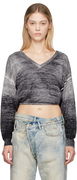 R13 Gathered Hem Cropped Sweater