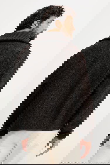 Mikina Lacoste Teddy Fleece Half-Zip Pullover with Stand-Up Collar Hnedá | SH5500, 2