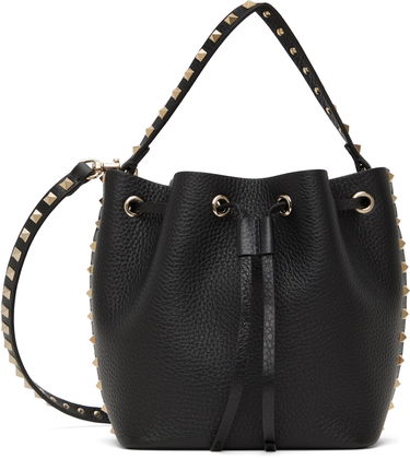 Taška cez rameno Valentino Valentino Garavani Rockstud Grainy Calfskin Bucket Bag Čierna | 6W2B0L31VSF, 0