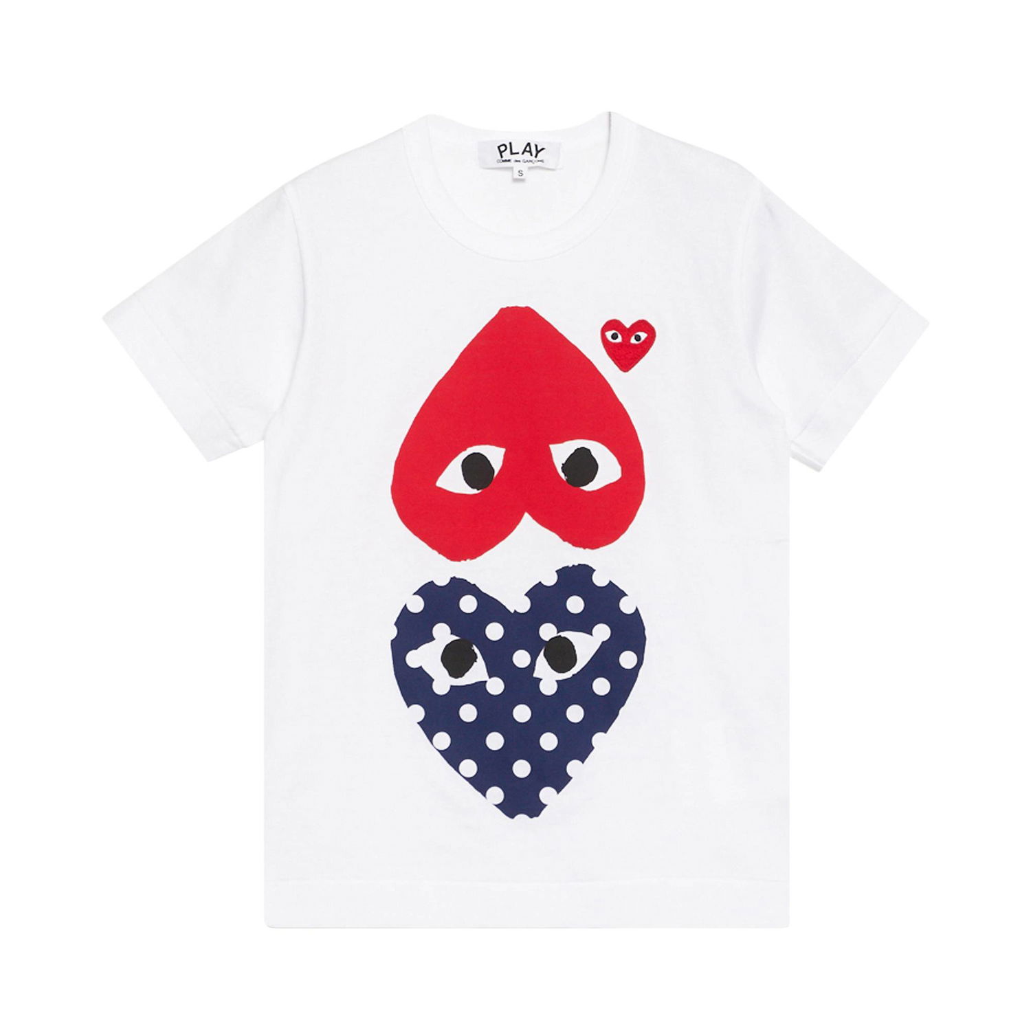Tričko Comme des Garçons PLAY Polka Dot Upside Down Heart T-Shirt Biela | AZ T239 051 1, 1