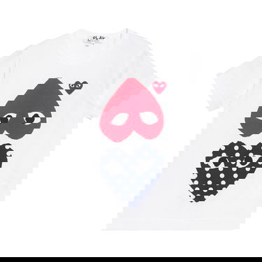 Tričko Comme des Garçons PLAY Polka Dot Upside Down Heart T-Shirt Biela | AZ T239 051 1, 1