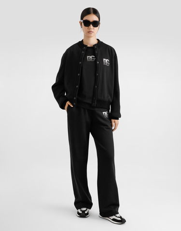 Tepláky Dolce & Gabbana Dolce & Gabbana Jersey Jogging Pants with Rhinestone DG Logo Čierna | FTC91ZGDCXWN0000, 1