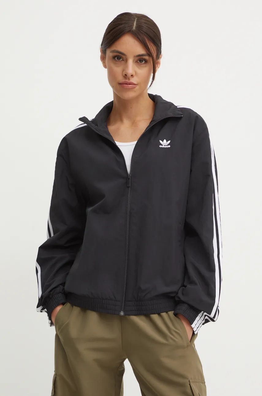 Vetrovka adidas Originals Woven Tracktop Oversized Windbreaker Čierna | JD5331, 0