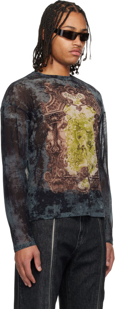 Tričko Jean Paul Gaultier The Oversized Médaillon Printed Mesh Long Sleeve Top Rôznofarebný | 25/04-W-TO340-M006P-005740, 1