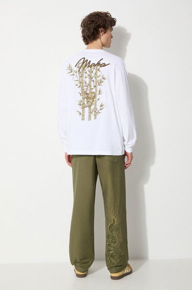 Tričko Maharishi Maharishi Dragon Bamboo Long Sleeve T-Shirt Biela | 5080.WHITE, 0