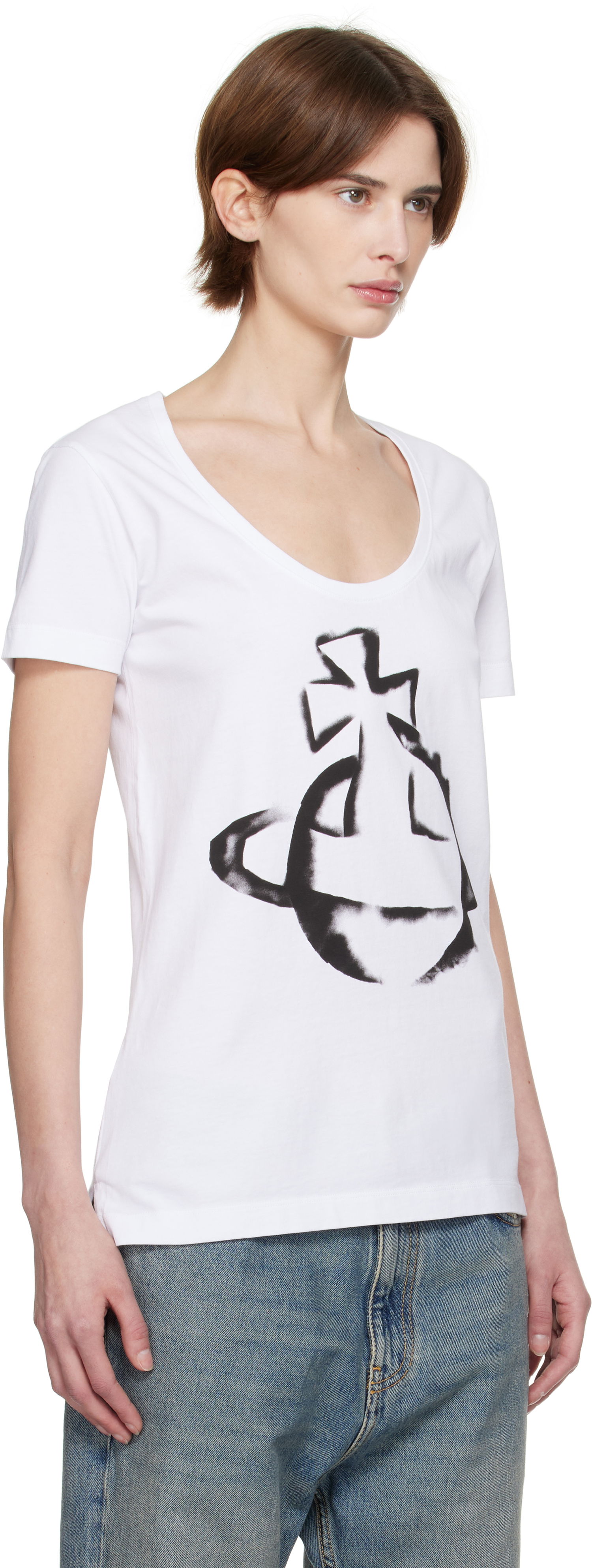 Tričko Vivienne Westwood Vivienne Westwood Stencil Orb Lollo T-Shirt Biela | 3G010034-J001M-, 1