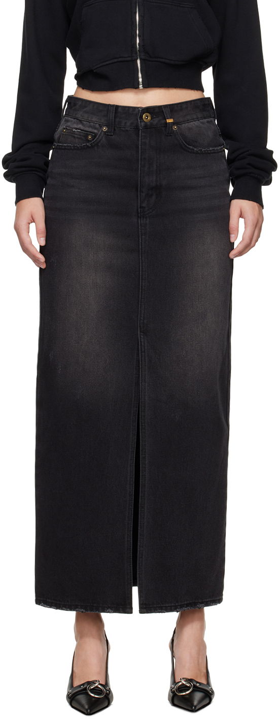 Sukňa We11done We11done Washed Denim Maxi Skirt Čierna | WD-DS2-24-373-W-BK, 0