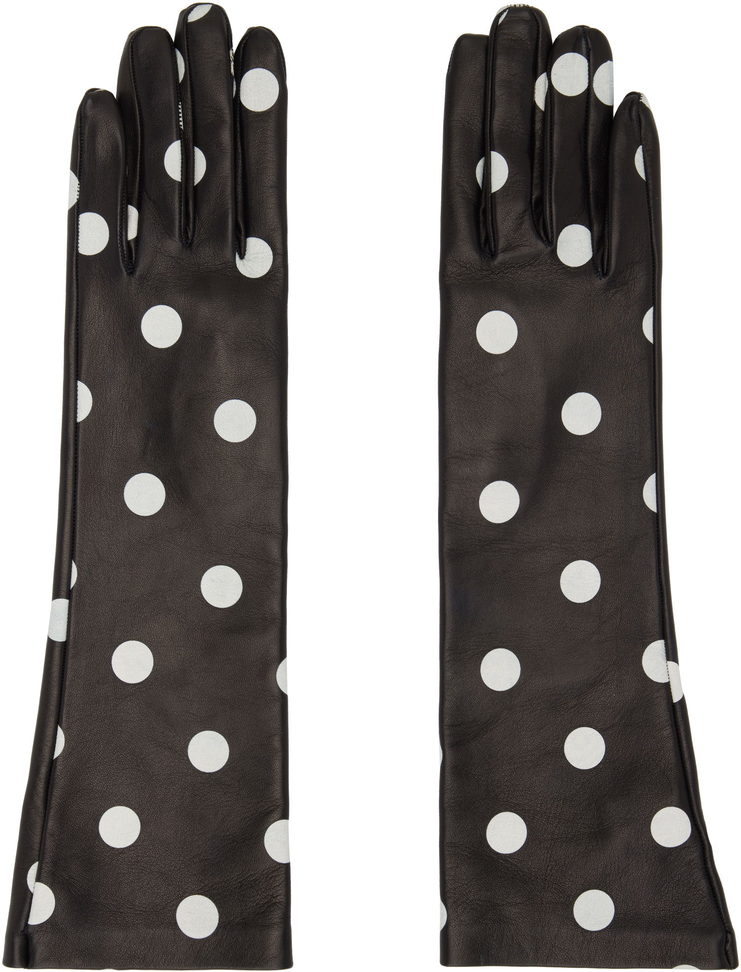 Rukavice Moschino Moschino Polka Dot Leather Gloves Čierna | 350404742555, 0