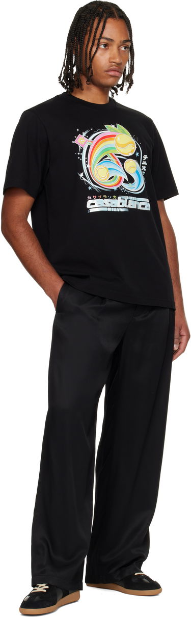 Tričko Casablanca Manga Tennis Ball Short Sleeve T-shirt Čierna | M-AW25-JTS-001-08, 3