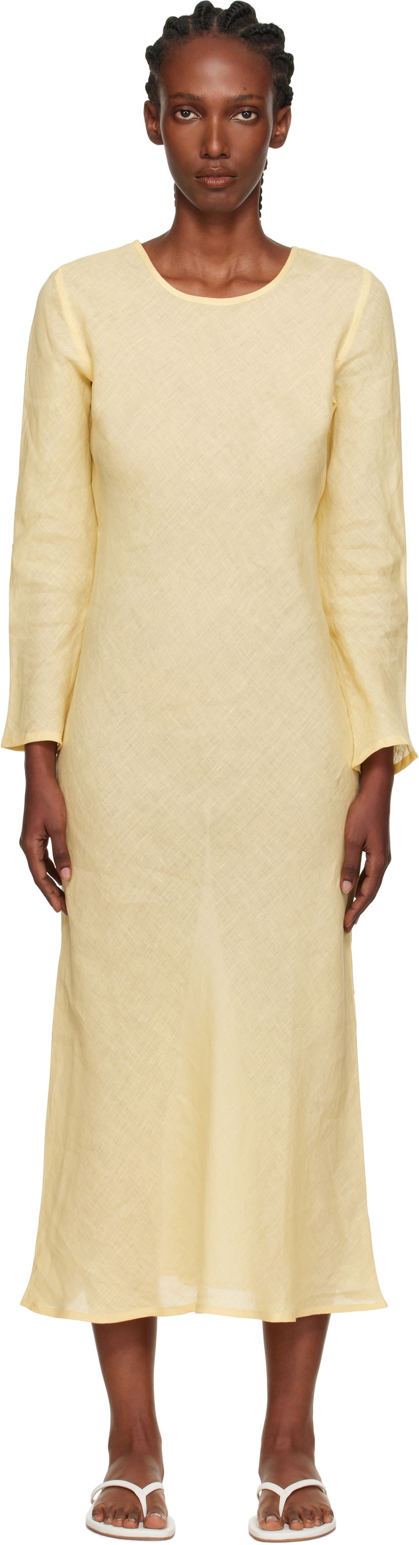 Šaty Baserange Baserange Dydine Long Sleeve Maxi Dress Žltá | DRDYL-FL-AU25