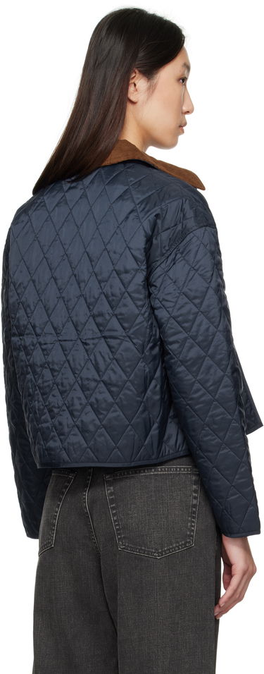 Bunda Sporty & Rich Sporty & Rich H&W Crest Cropped Quilted Jacket Navy | OW027620241BL106, 2