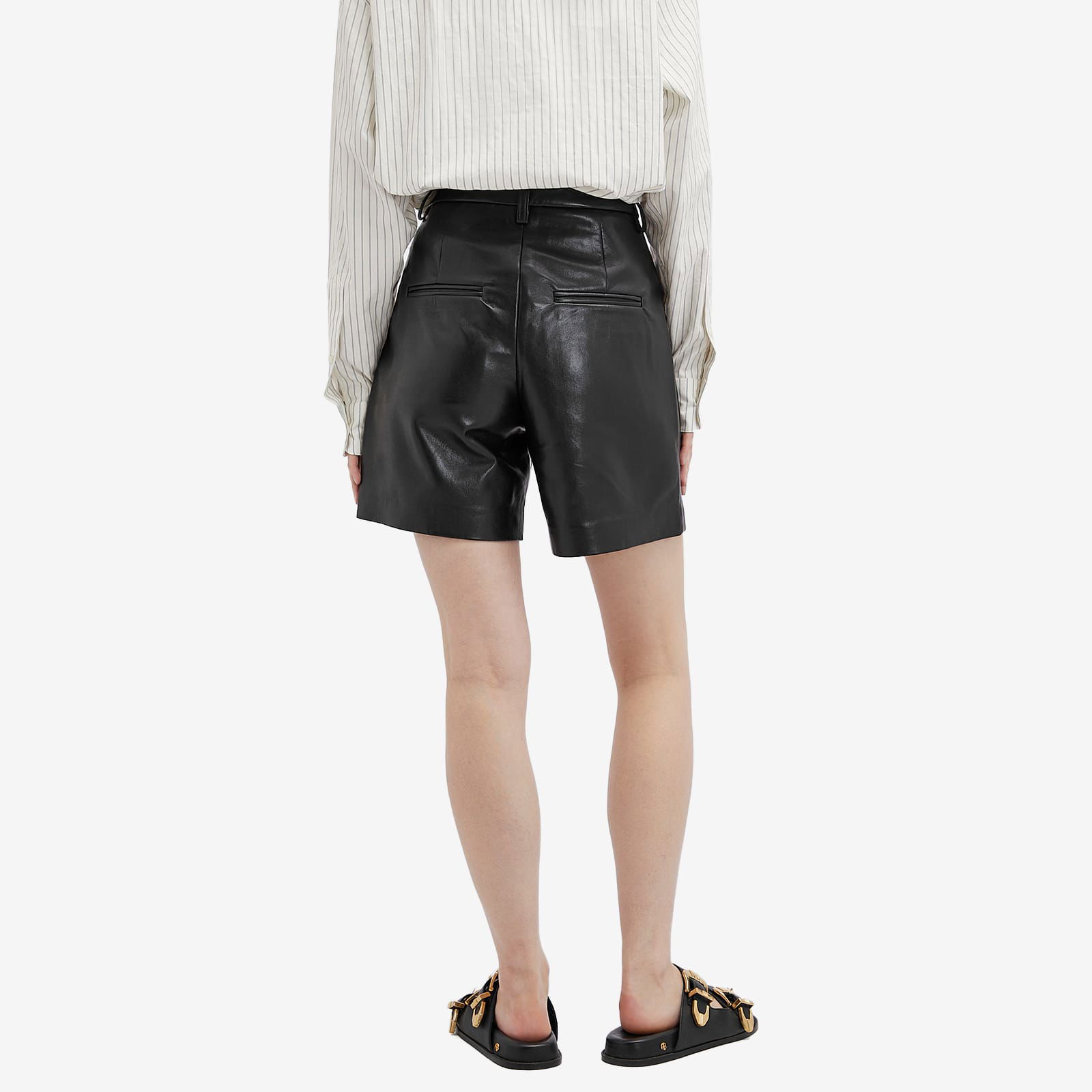 Carmen Black Leather Shorts