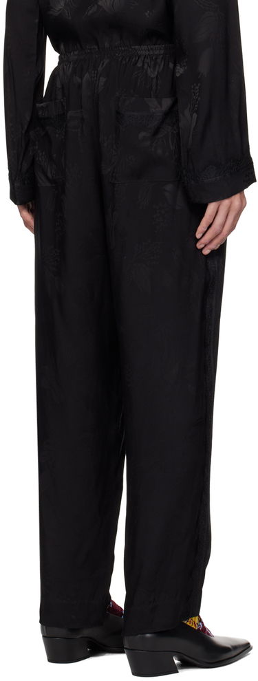 Nohavice Anna Sui Floral Jacquard Lounge Trousers Čierna | M1024I40, 2