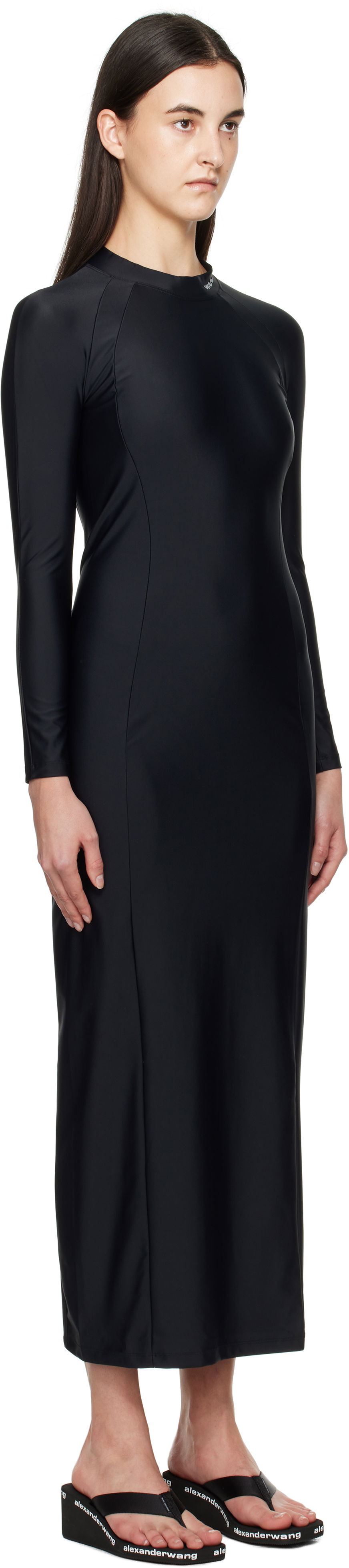 Alexander Wang Rashguard Long Sleeve Maxi Dress