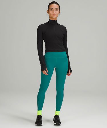 Mikina lululemon It's Rulu Cropped Half-Zip Running Top Čierna | prod10641685, 1