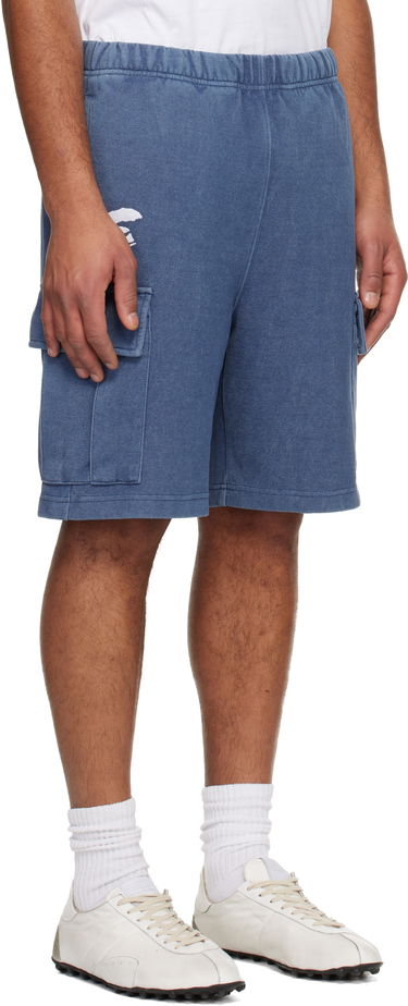 Šortky AAPE by A Bathing Ape Moonface Logo Cargo Sweat Shorts Modrá | AAPSPMC605XXNNYX, 1