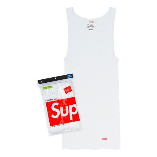 Tielko Supreme 3-Pack Tagless Tank Tops by Hanes Biela | SUP-SS20-577