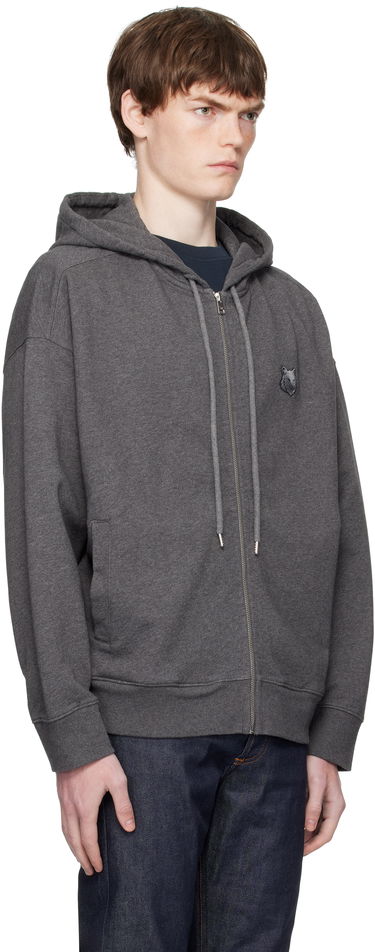 Mikina MAISON KITSUNÉ Kitsuné Fox Head Patch Oversize Fullzip Hoodie Šedá | PM02138KM0340, 1