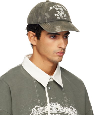 Šiltovka Acne Studios Distressed Gym-themed Embroidered Cap Zelené | C40433-, 1