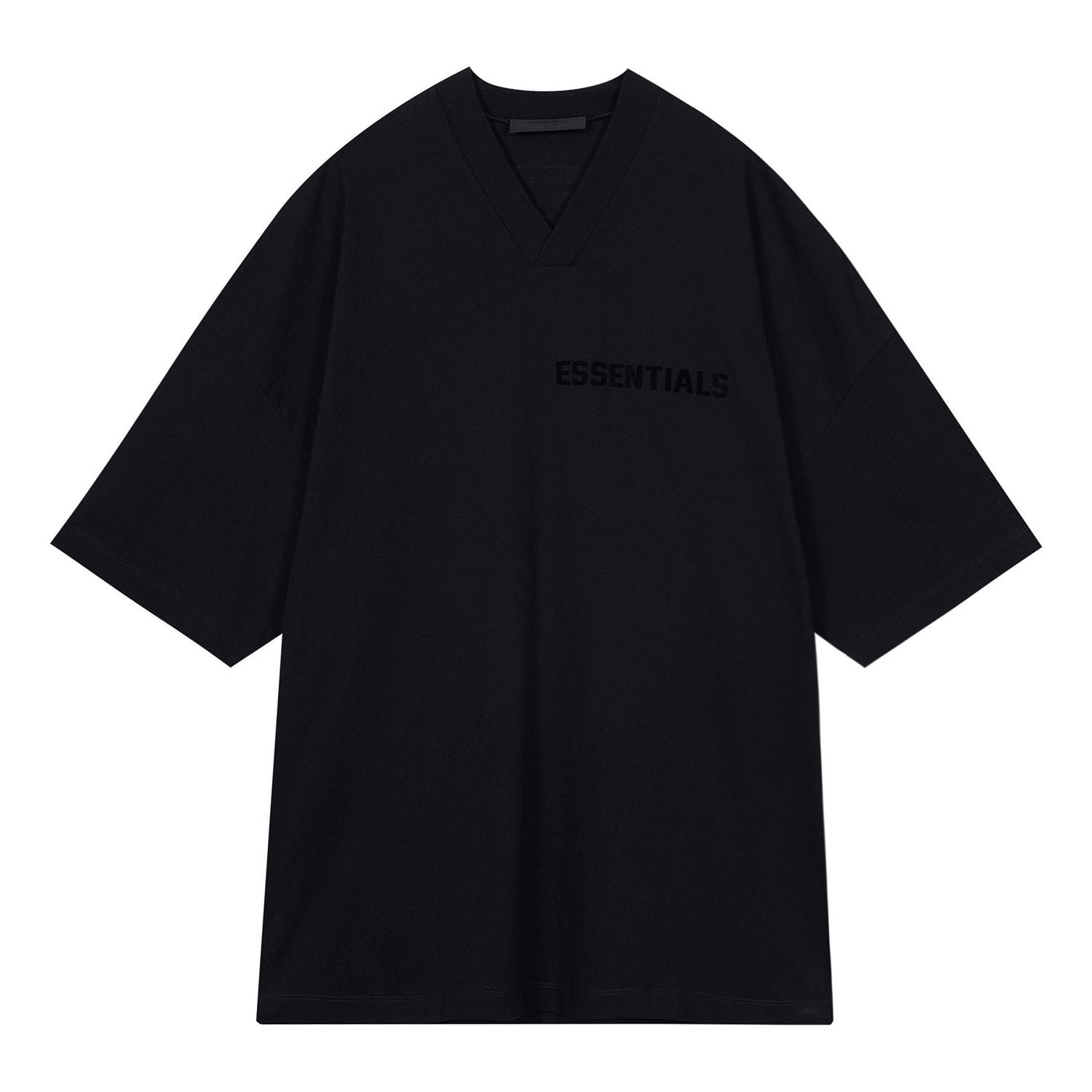 Tričko Fear of God Essentials V-Neck T-Shirt Čierna | 125SP234116F, 0