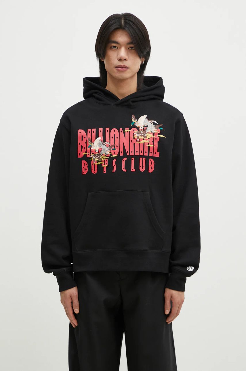 Mikina BILLIONAIRE BOYS CLUB Billionaire Boys Club Duck Embroidered Straight Logo Popover Hoodie Čierna | B24450, 0