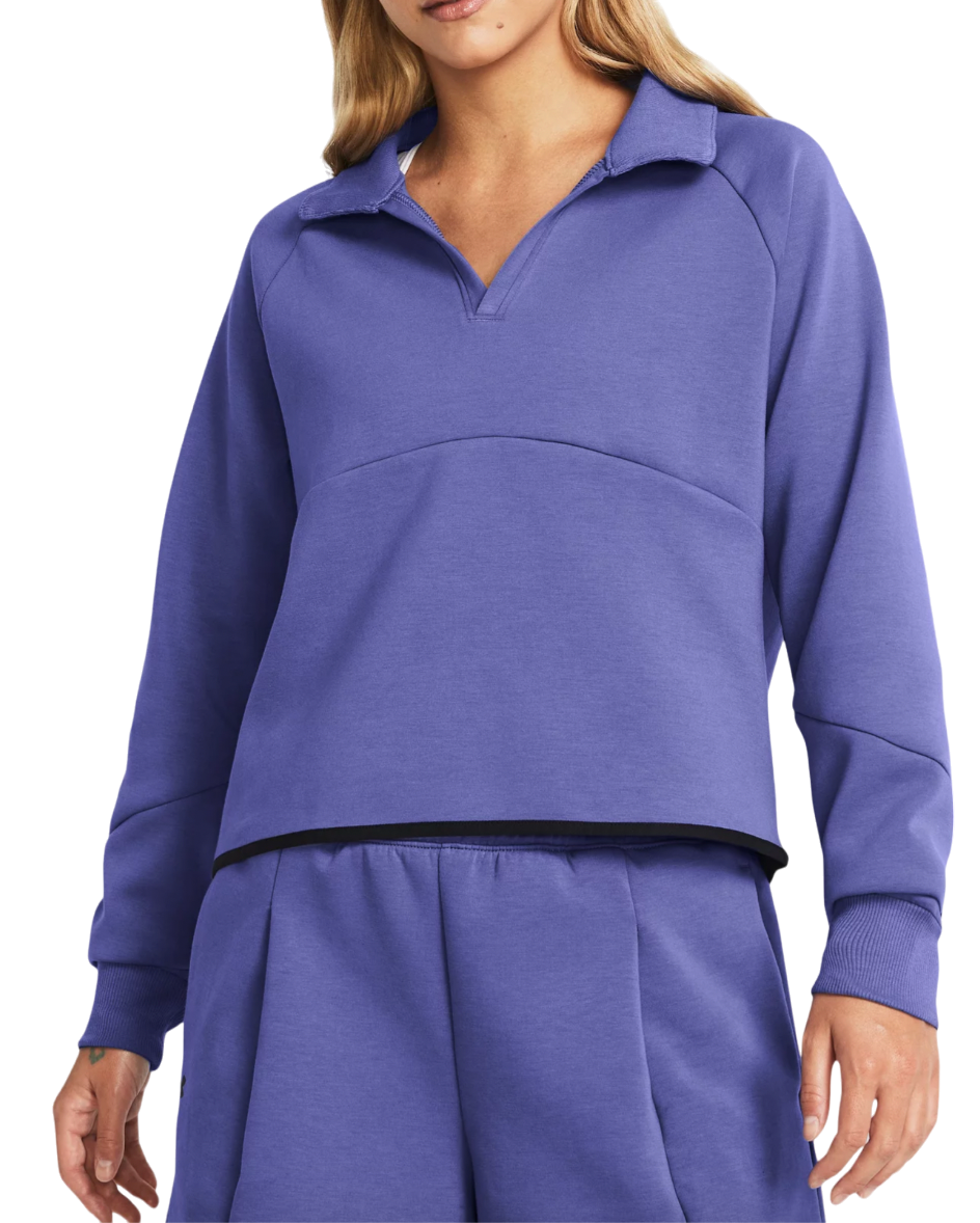 Mikina Under Armour Unstoppable Fleece Rugby Cropped Pullover Fialová | 1382746-561, 0