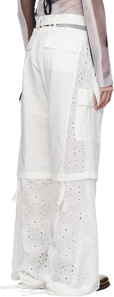 Nohavice Ottolinger Ottolinger Baggy Cargo Pants with Eyelet Hem Biela | 106-200106-01, 2