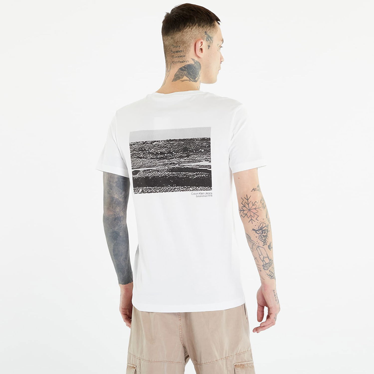 Tričko CALVIN KLEIN Landscape Box Back T-Shirt Biela | J30J322863 YAF, 0